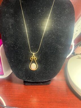 Gold-Tone Pendant Necklace with Mother-of-Pearl Accent - Women Jewelry